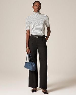 J.Crew Stretch Cotton-Blend Elbow-Sleeve Mockneck T-Shirt - Natural