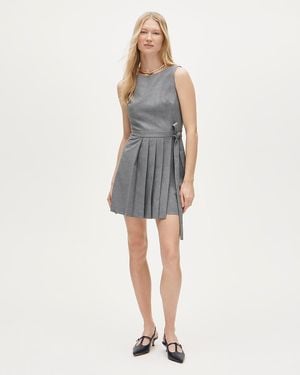 J.Crew Pleated Mini Dress With Tie Detail - White