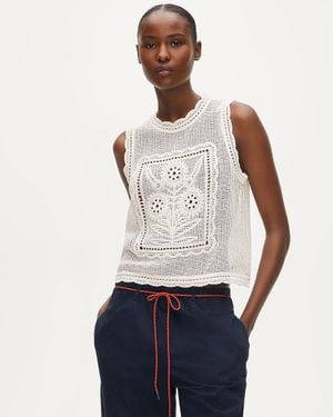 J.Crew Crochet Floral Tank Top - Blue