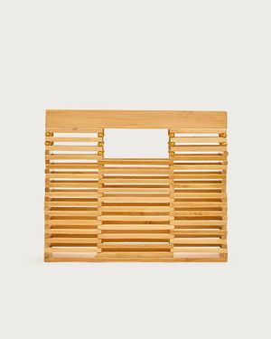 J.Crew Handwoven Wood Clutch - Metallic