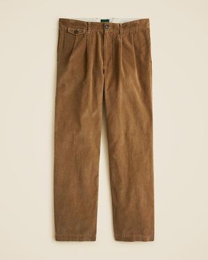 J.Crew Relaxed Double-Pleated Corduroy Pant - Natural