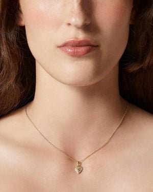 J.Crew Vermeil Engraved Heart Necklace - Natural