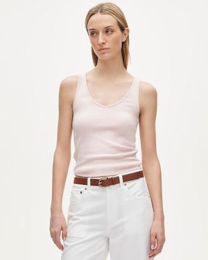 J.Crew Perfect Rib V-Neck Tank Top - White