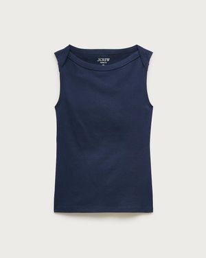 J.Crew Perfect-Fit Boatneck Tank Top - Blue