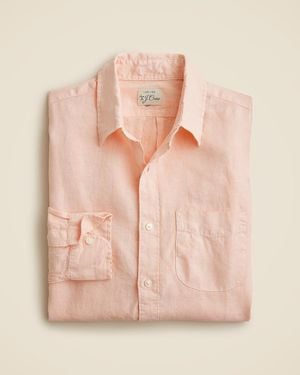 J.Crew Washed Linen Shirt With Point Collar - Pink