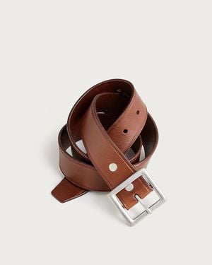 J.Crew Wallace & Barnes Italian Leather Belt With Square Brass Buckle - Brown