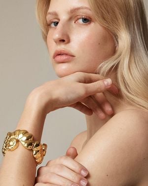 J.Crew Stretch Shell Cuff Bracelet - Brown