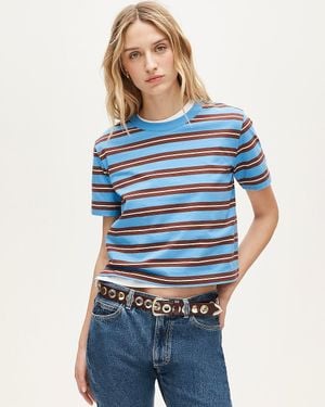 J.Crew Boyfriend Jersey Relaxed Cropped T-Shirt - Blue