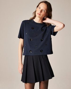J.Crew Embellished T-Shirt - Blue
