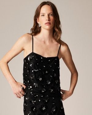 J.Crew Lace-Trim Camisole With Embellishments - Black