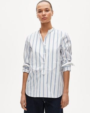 J.Crew Tuxedo-Bib Button-Up Shirt - White