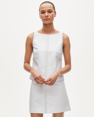 J.Crew Contrast-Stitch Shell Top - White