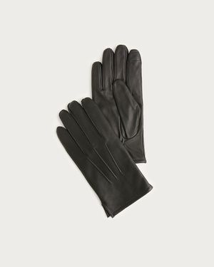 J.Crew Cashmere-Lined Leather Gloves - Black