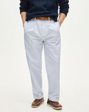 J.Crew Relaxed-Fit Double-Pleated Oxford Chino Pant - Blue