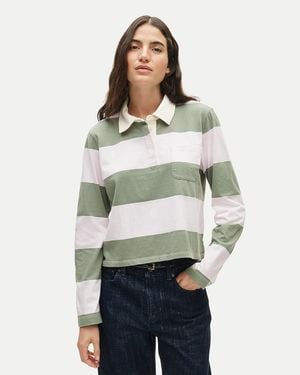J.Crew Boyfriend Jersey Cropped Rugby Shirt - Natural