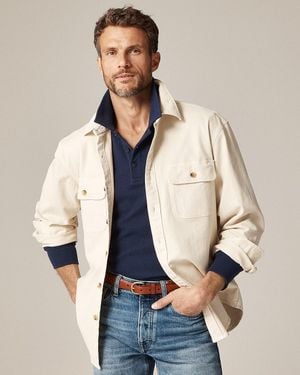 J.Crew Garment-Dyed Twill Overshirt - Natural
