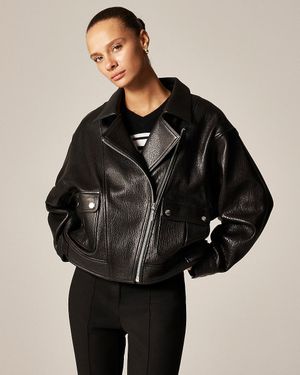 J.Crew Collection Leather Motorcycle Jacket - Black