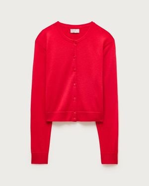 J.Crew Featherweight Cashmere Cardigan - Red