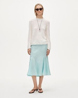 J.Crew Petite Gwyneth Flounce-Hem Slip Skirt - Blue