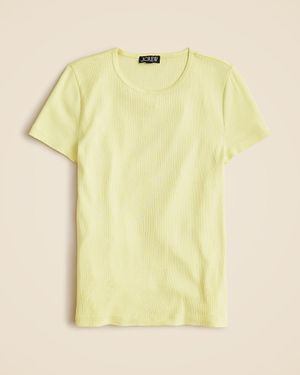 J.Crew Fine Rib Short-Sleeve T-Shirt - Yellow