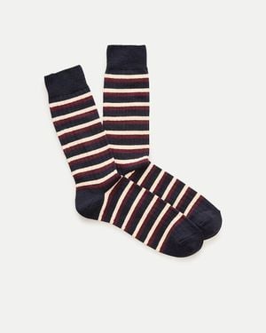 J.Crew Striped Piqué Socks - Blue