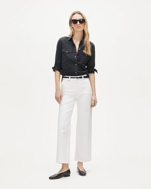 J.Crew Scallop-Trim Slim-Wide Jean - White