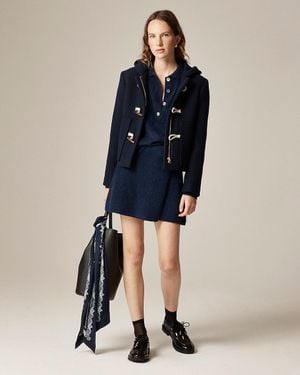 J.Crew Brushed Cashmere Faux-Wrap Mini Skirt - Blue