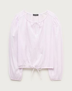 J.Crew Drawstring-Waist Top - Pink