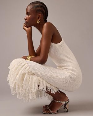 J.Crew Fringe-Trim Sweater-Dress - Brown