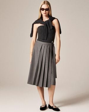 J.Crew Pleated Wrap Skirt - Natural