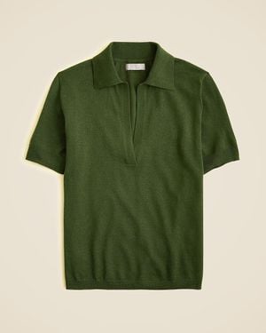 J.Crew Short-Sleeve Sweater-Polo - Green