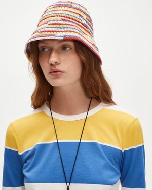 J.Crew Wide-Brim Crochet Bucket Hat - Blue