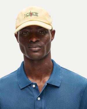 J.Crew Cotton Canvas Outfitters Logo Baseball Cap - Blue