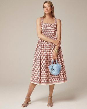 J.Crew Embroidered Apron Dress - White