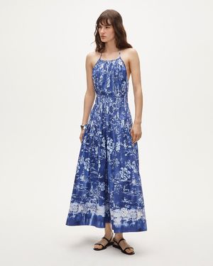 J.Crew Open-Back Halter Dress - Blue