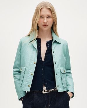 J.Crew Cropped Barn Jacket - Blue