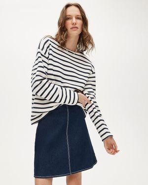 J.Crew Heritage Terry Boatneck Sweatshirt - Blue