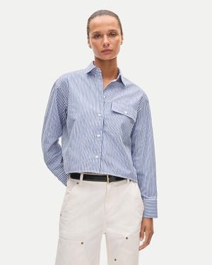 J.Crew Esme Cropped Button-Up Shirt - Blue