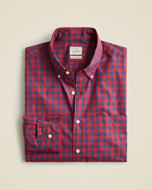 J.Crew Secret Wash Cotton Poplin Shirt In Pattern - Purple