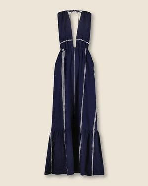 J.Crew Lemlem Lelisa V-Neck Dress - Blue