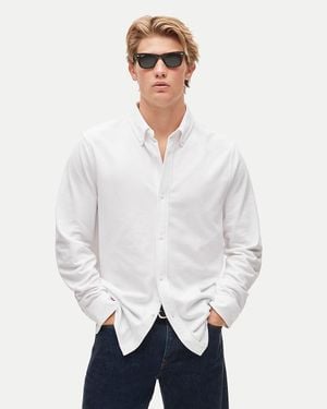 J.Crew Washed Piqué Button-Down Shirt - White