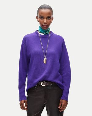 J.Crew Oversized Cashmere Crewneck Sweater - Purple