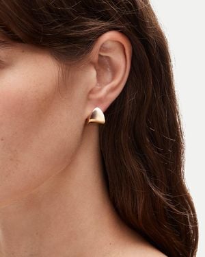 J.Crew Wide Huggie Hoop Earrings - Metallic