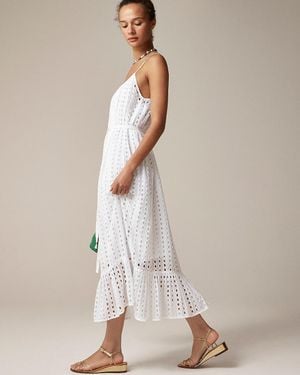 J.Crew Oval Eyelet Midi Dress - Natural