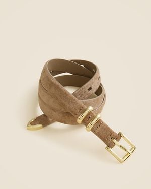 J.Crew Thin Suede Belt - Natural
