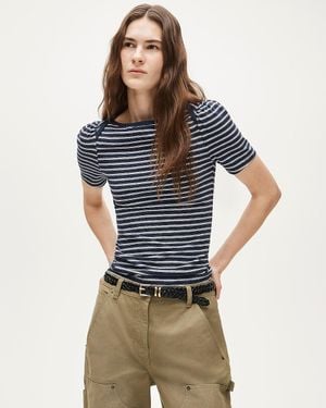 J.Crew Vintage Jersey Puff-Sleeve T-Shirt - Blue