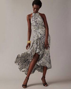 J.Crew Collection Halter-Tie Cupro-Blend Dress - Brown