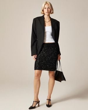 J.Crew Collection Sequin Layered Slip Skirt - Natural