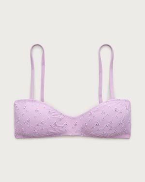 J.Crew Wave Eyelet Bikini Top - Pink