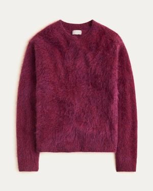 J.Crew Brushed Cashmere Marled Relaxed Crewneck Sweater - Purple